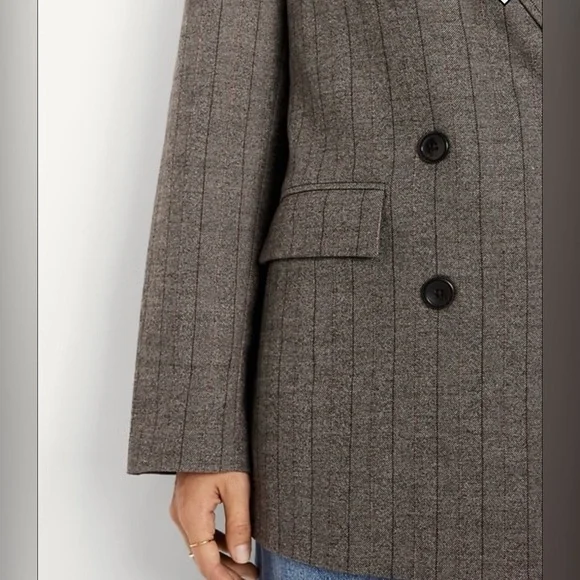 Old Navy Fall Pinstriped Oversized Double-Breasted Blazer Jacket Office Career L